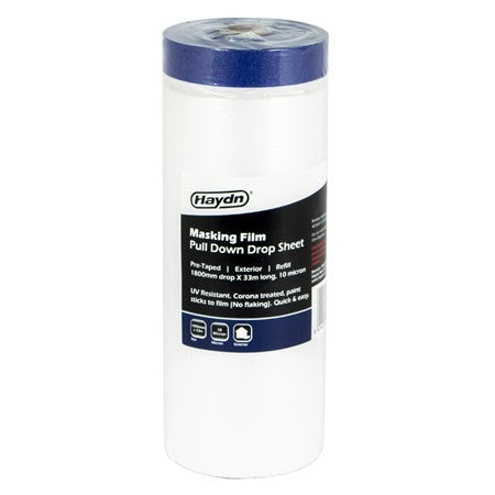 1800mm x 33m Haydn Pre-taped Exterior Masking Film