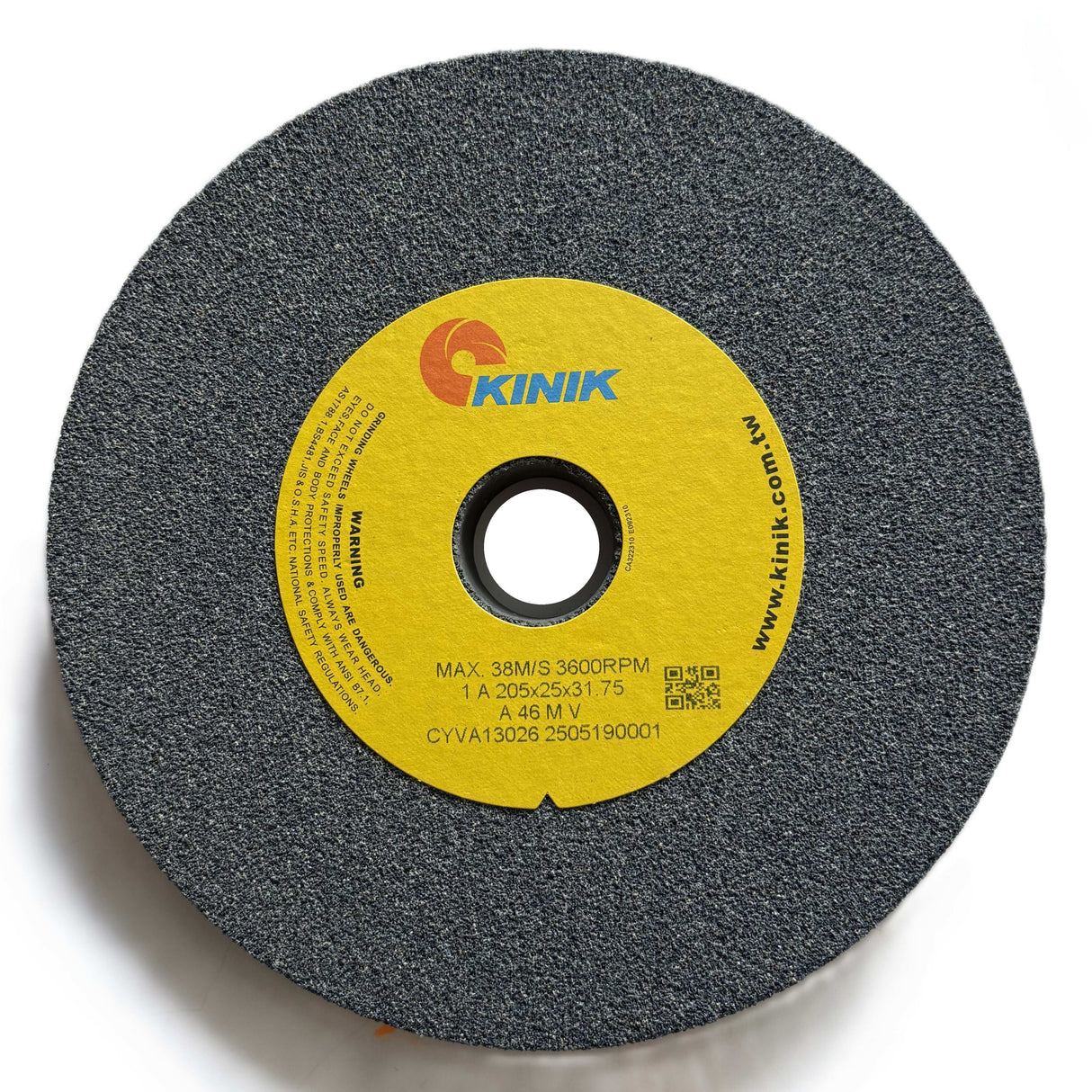 205mm x 19mm Grey Aluminum Oxide GP Grinding Wheel - Multi Bore