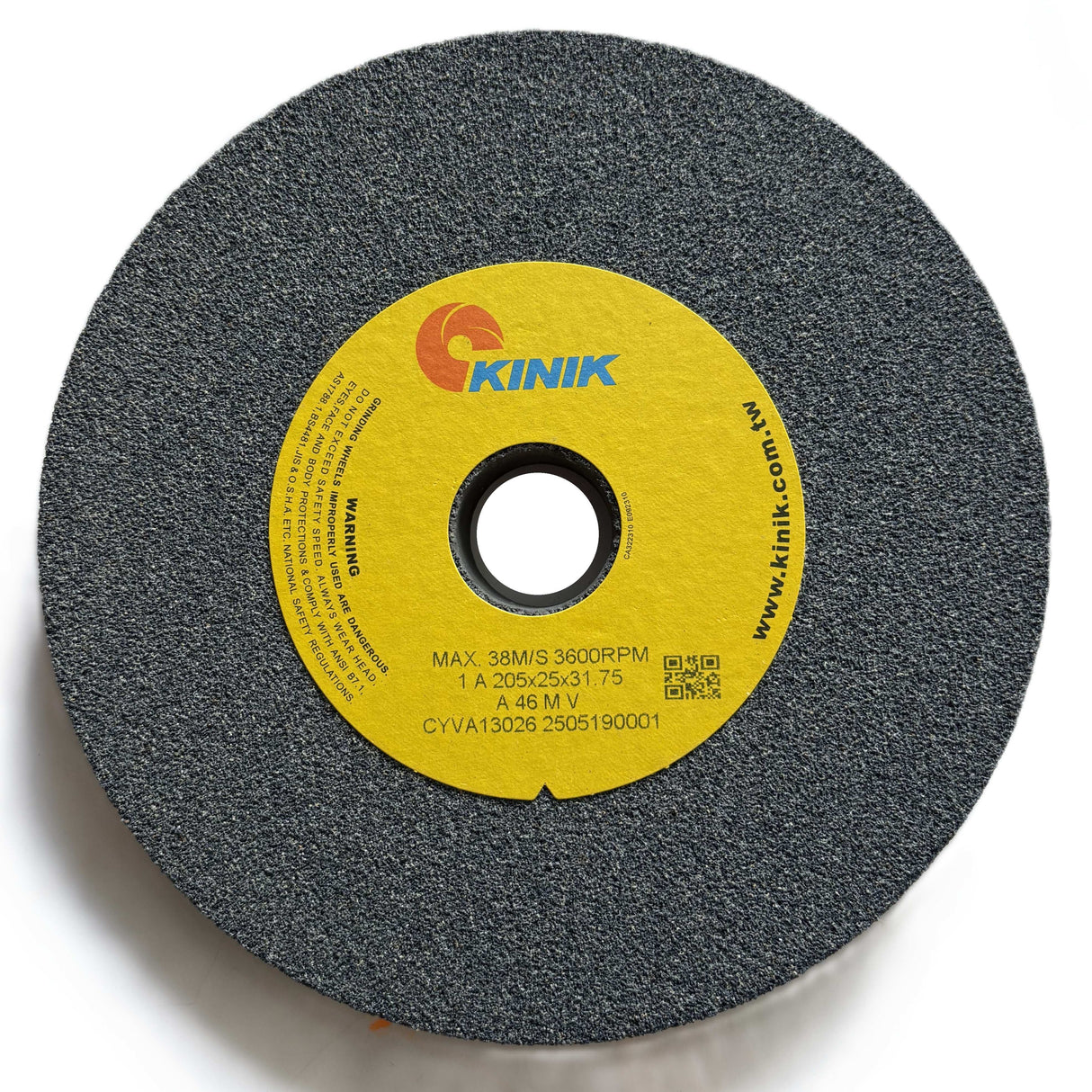 205mm x 25mm Grey Aluminum Oxide GP Grinding Wheel - Multi Bore