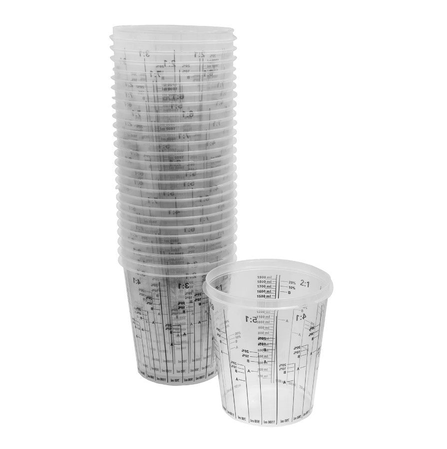 2200cc Mixing And Measuring Cups - 25 Pack