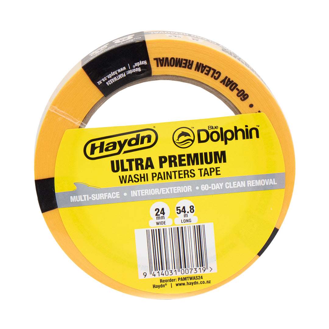 24mm Blue Dolphin Interior Washi Painters Tape - The Flattest Tape For The Sharpest Paint Lines