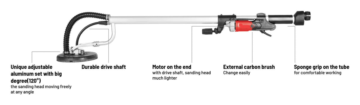 Ultra Light 710W Long Reach Gib And Drywall Sander - Only 3.8kg