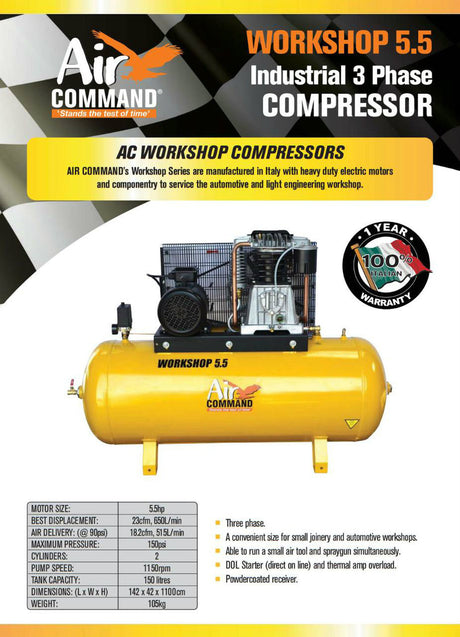 Air Command  5.5HP Workshop Compressor WS5.5 Brochure