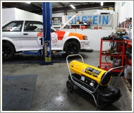 MCS B100CED Diesel Fired Heater used in Garage