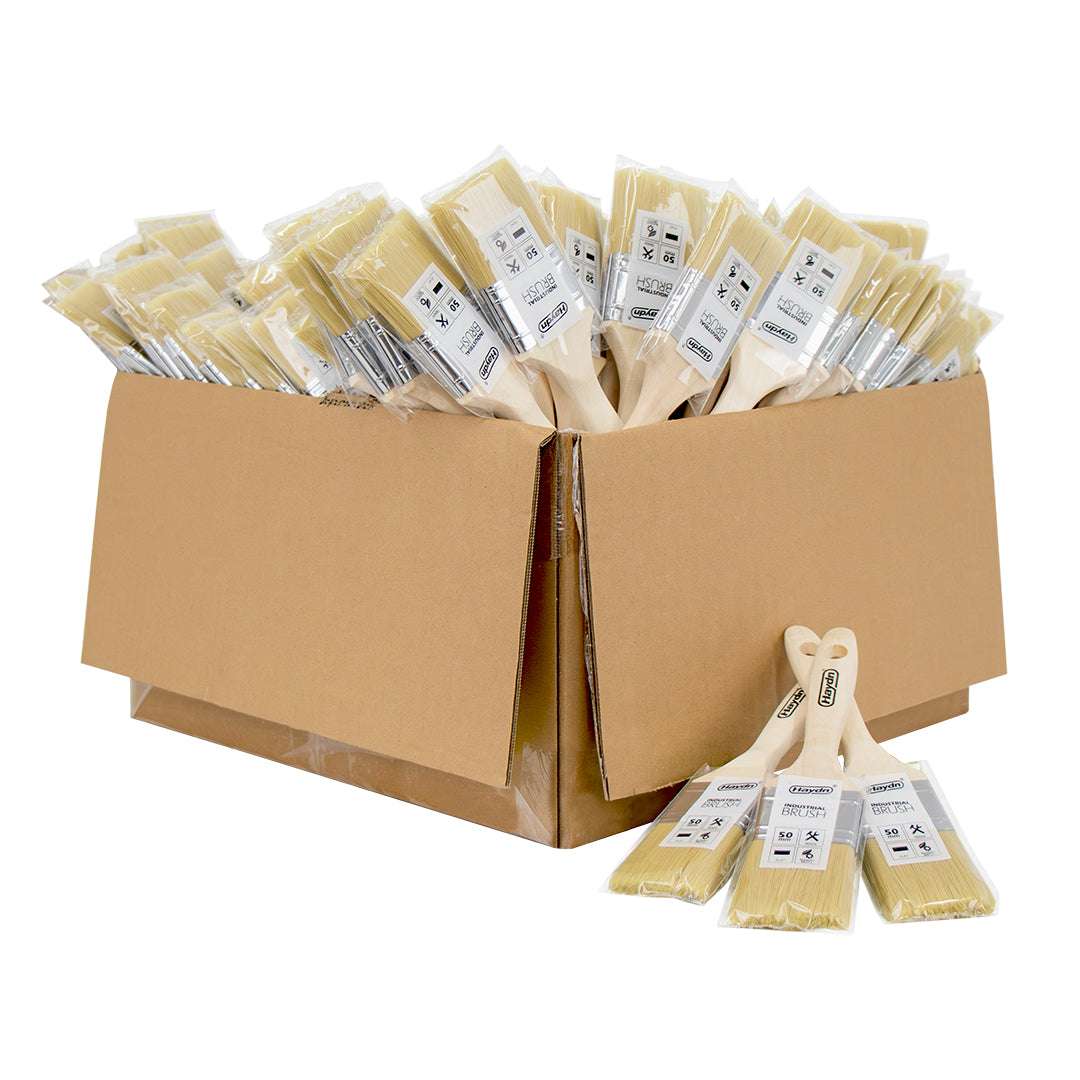 120 Pack - Industrial White Bristle Brush - Bulk Buy