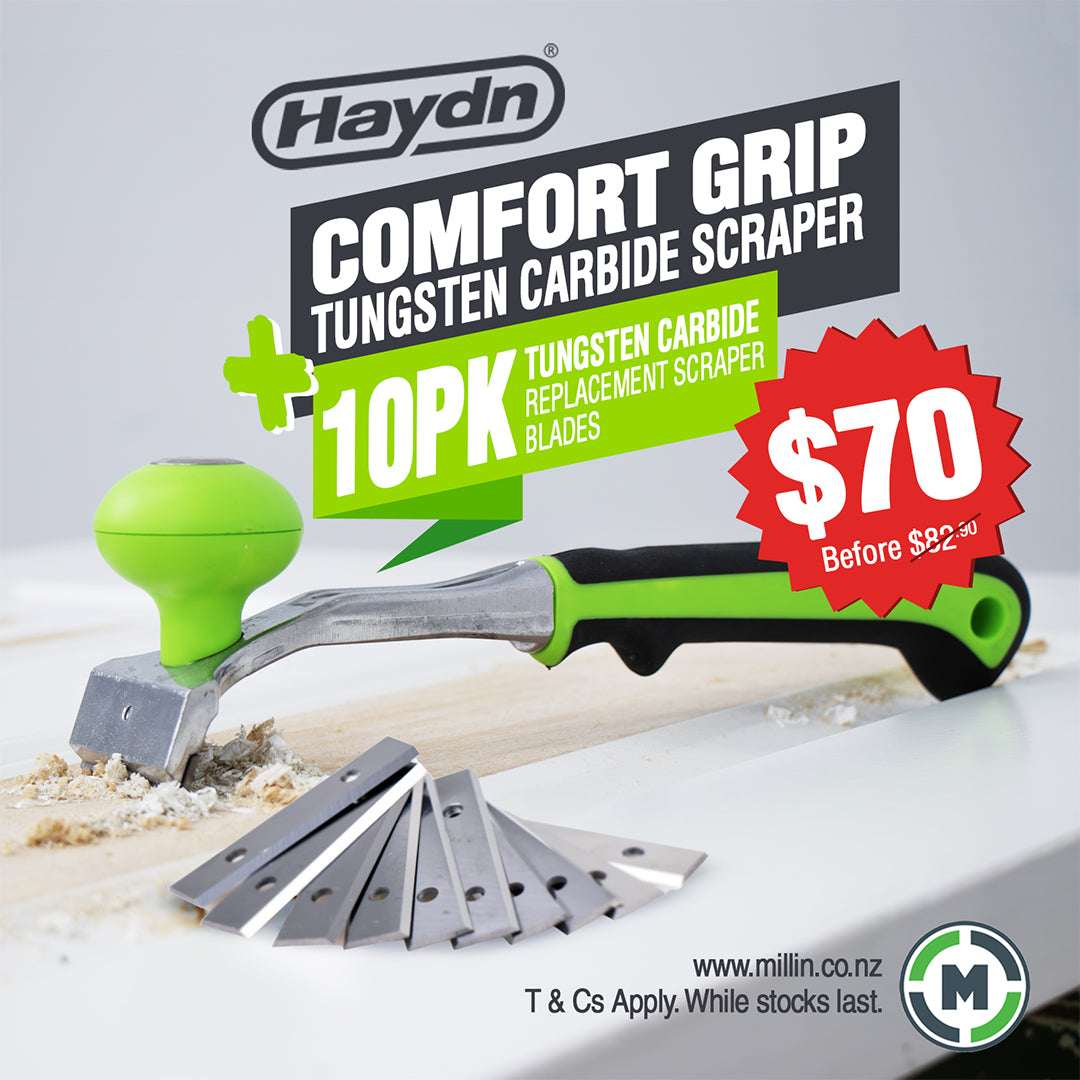 60mm Tungsten Carbide Scraper With Comfort Handle - Including 10 Spare Blades