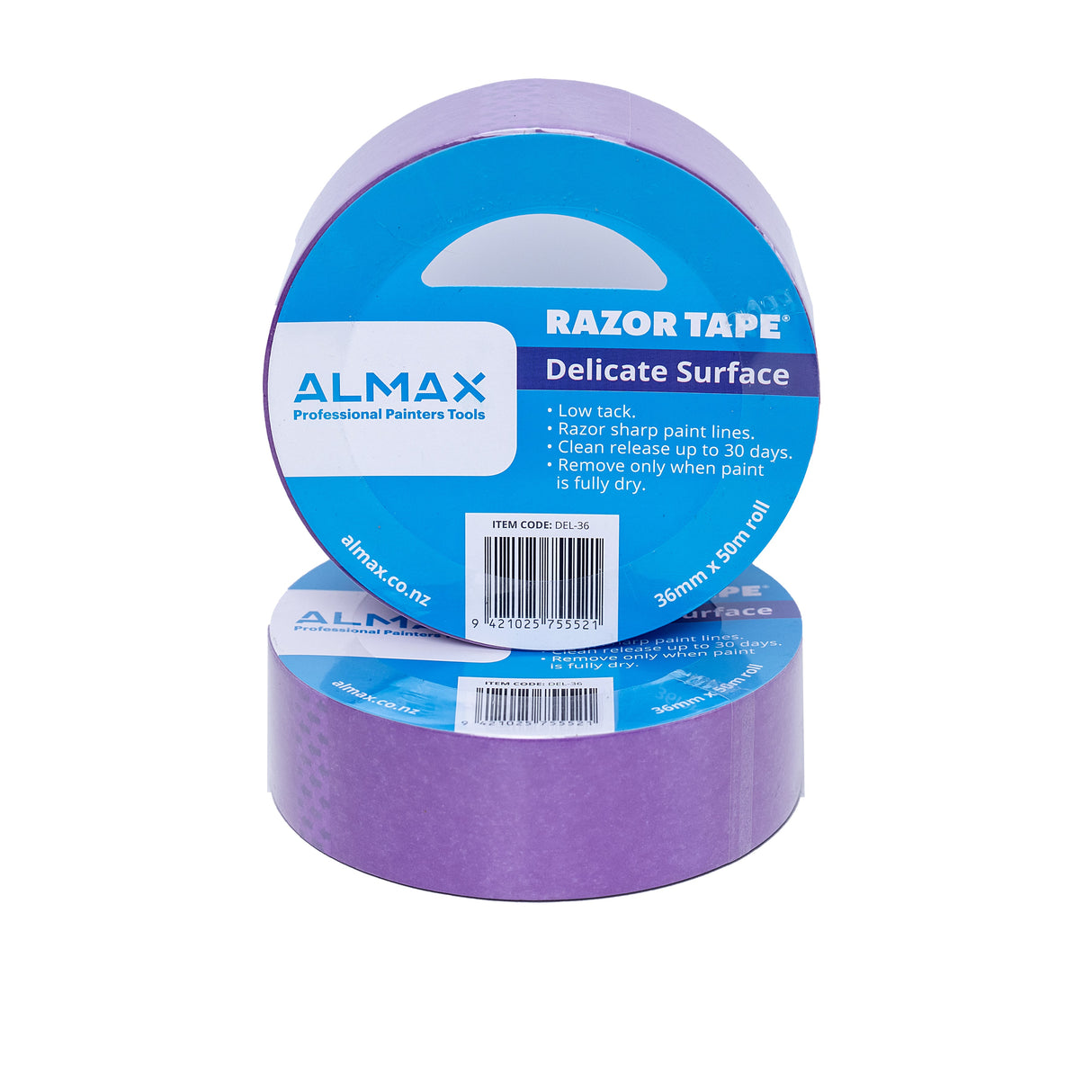 Almax Razor Low Tack Delicate Surface Masking Tape - 36mm x 50m