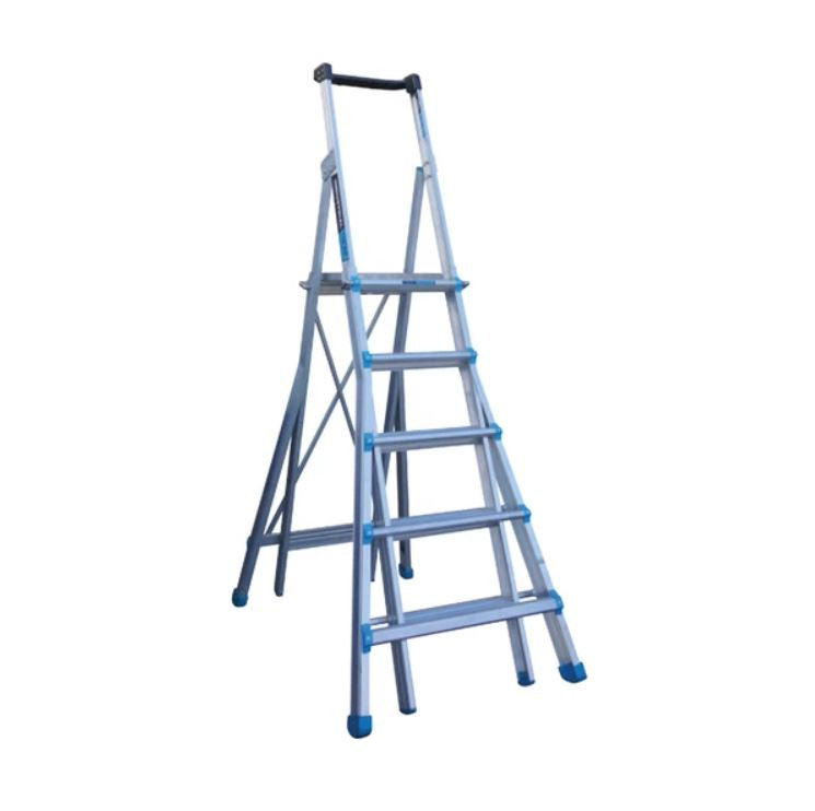 Adjustable 5 - 9 Step Trade Series Telescopic Platform Ladders