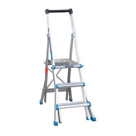 Adjustable 3 - 5 Step Trade Series Telescopic Platform Ladders