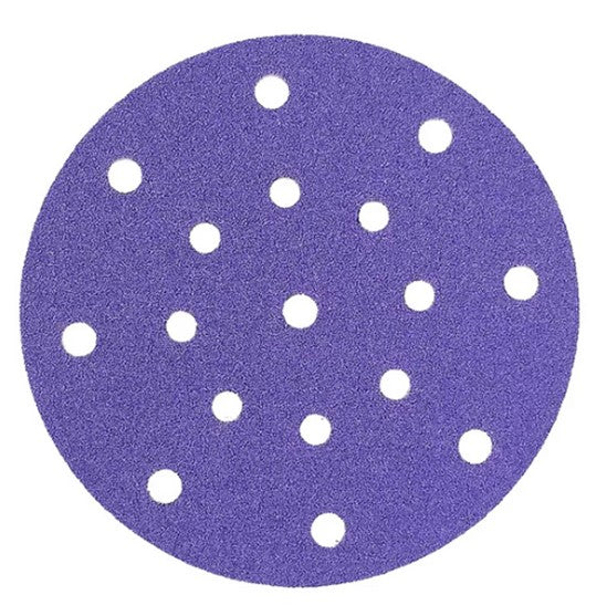 150mm x 15 Hole Ceramic Grain Film Backed Sanding Discs 100 Pack