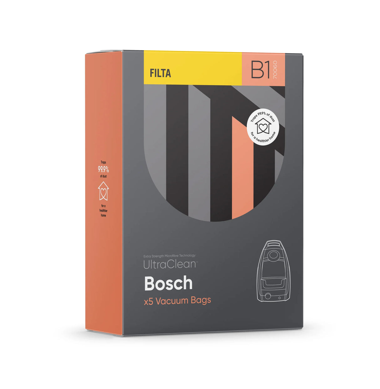 Bosch SMS Multi Layered Vacuum Cleaner Bags, 5 Pack