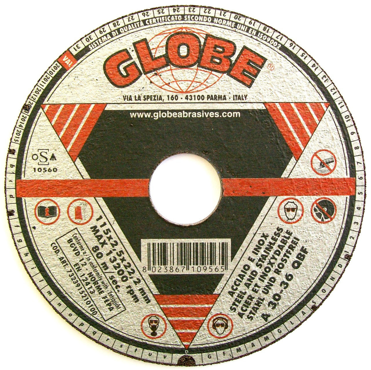 Globe Reinforced INOX Standard Cutting 115 x 2.5 x 22