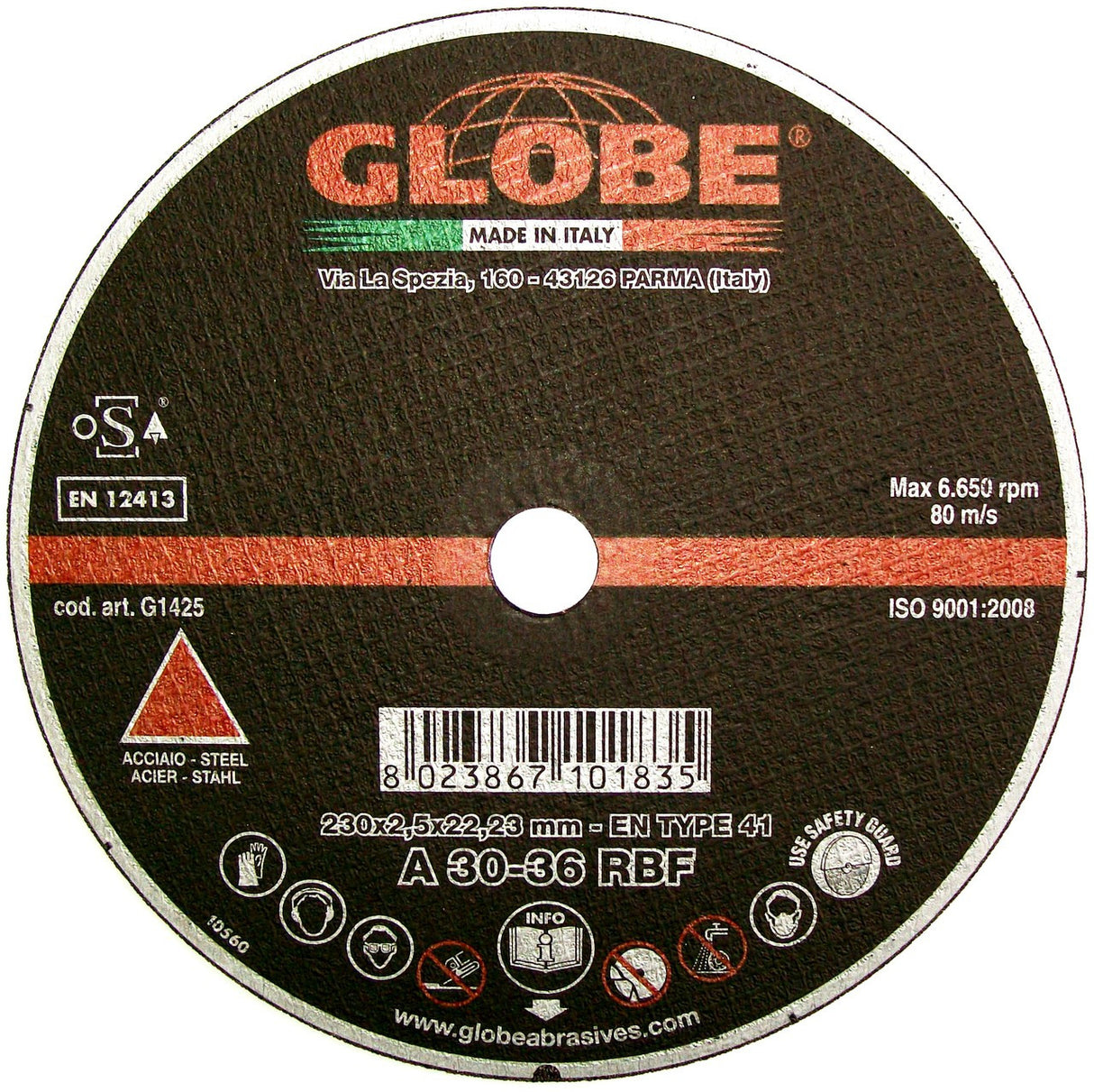 Globe Reinforced General Purpose Cutting230 x 7 x 22