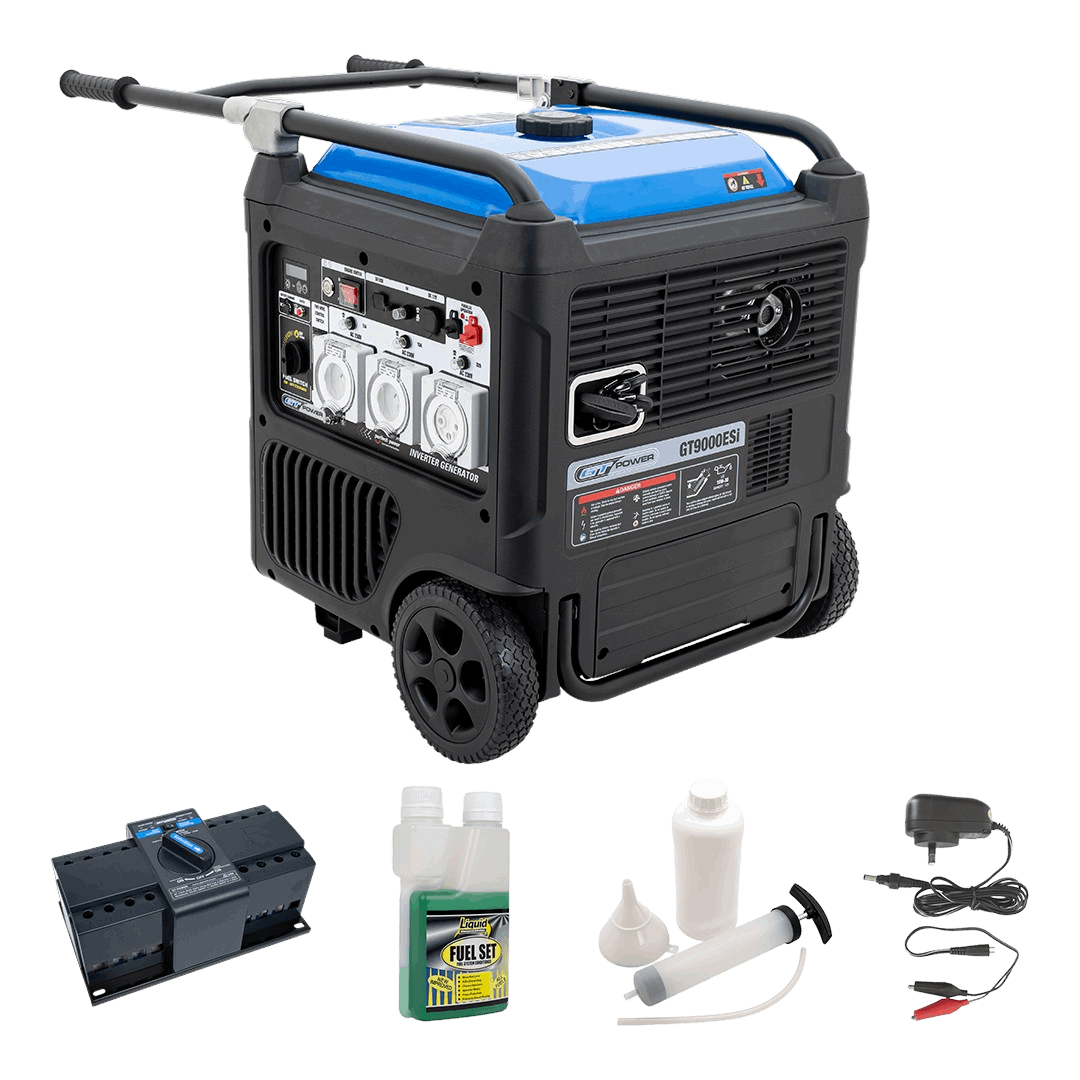 GT Power 9000W Electric Start Silenced Inverter Generator - Automatic Backup Power Ready