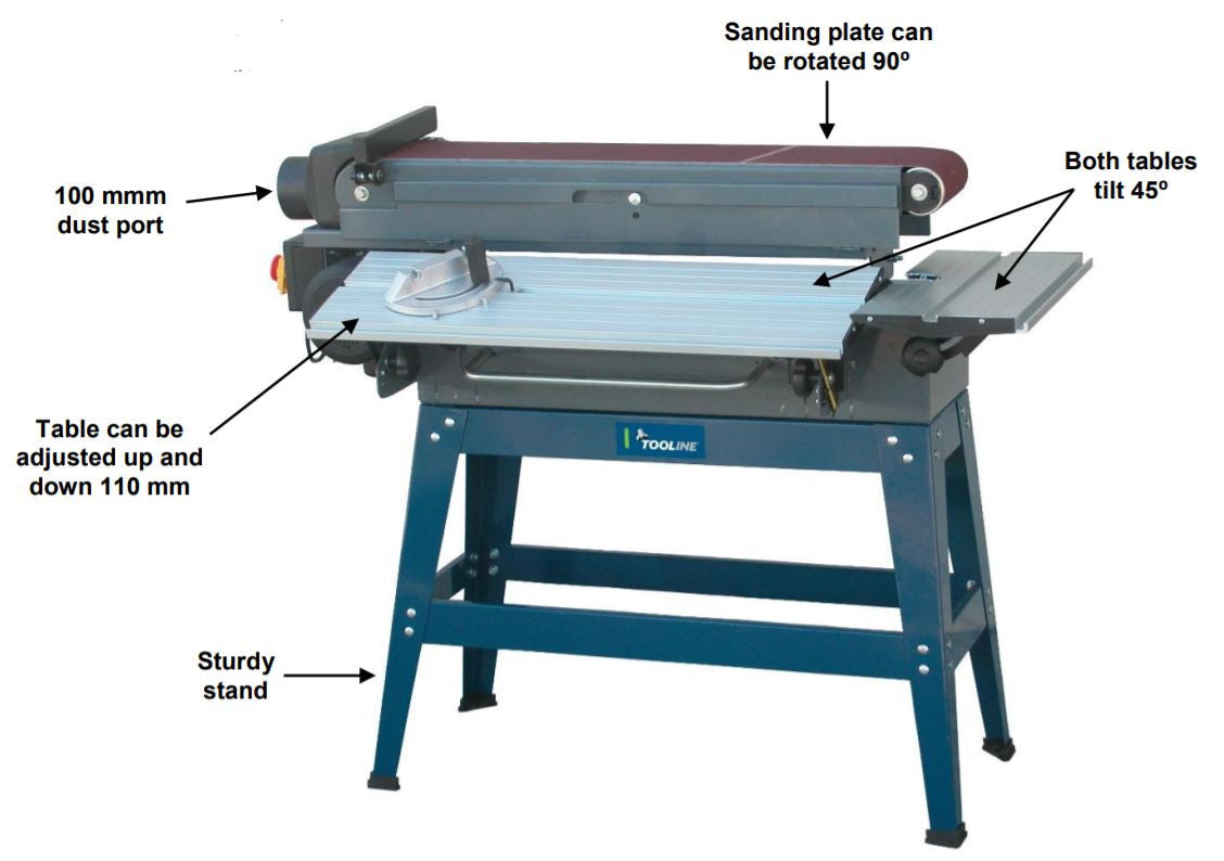 Tooline Edge Belt Sander - Horizontal and Vertical Sanding