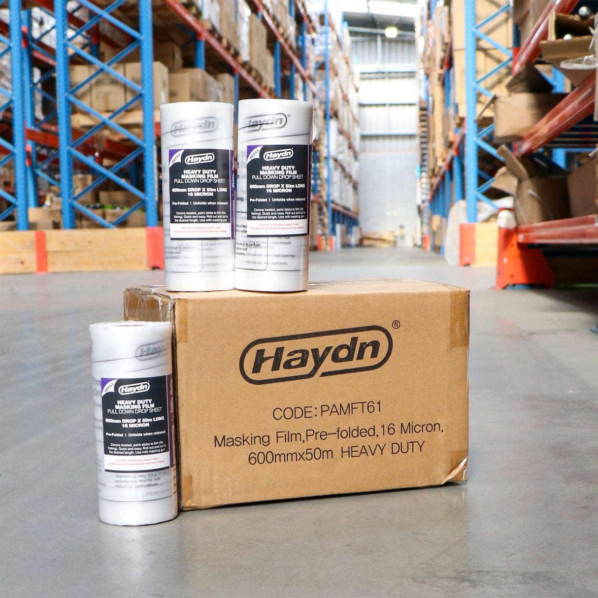 600mm x 50m Buy A Box 12 Rolls Haydn Heavy Duty Masking Film