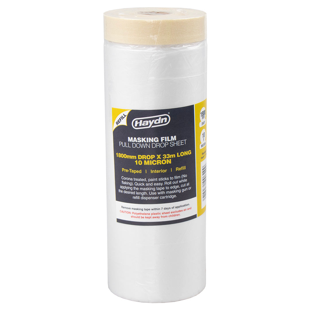 1800mm x 33m Haydn Pre-taped Interior Masking Film