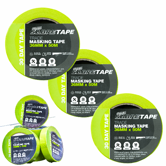 Haydn 30 Day Sabre Tape x 10 Rolls- 36mm x 50M