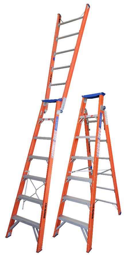 Heavy Duty Pro Series Dual Purpose Fibreglass Ladder - 180kg Load Rating