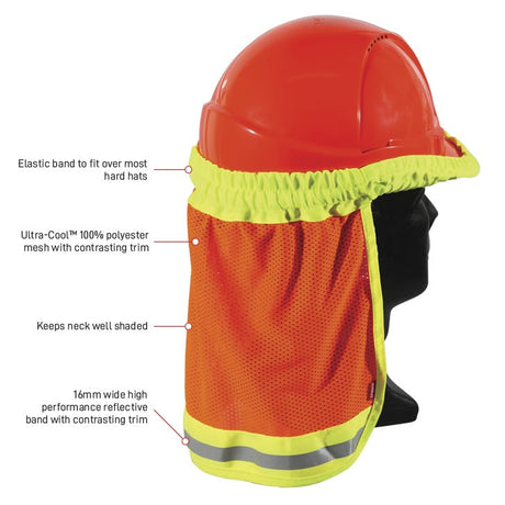 Hi-Vis Hard Hat Neck Sun Shield