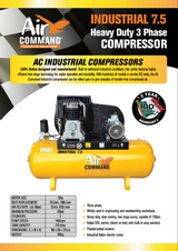 Air Command 7.5HP Industrial Three Phase Air Compressor Brochure