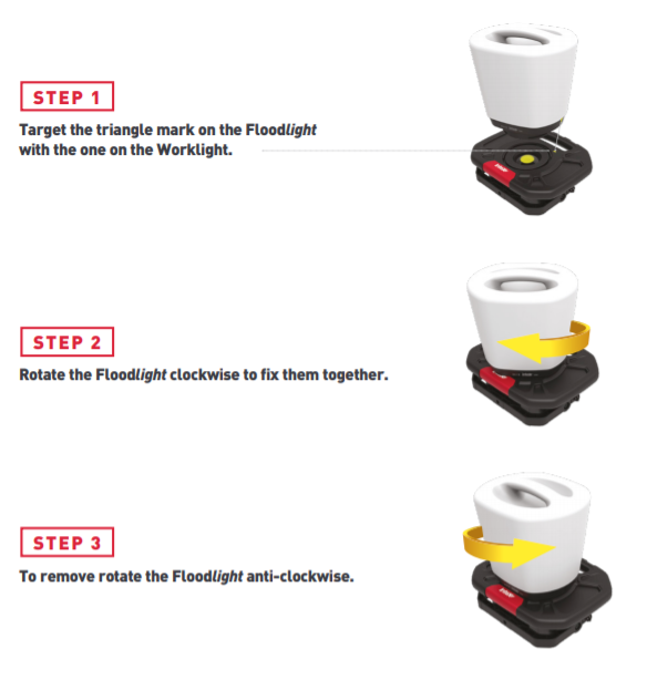 The Intex Lumo Floodlight Attachment provides 360 degree lighting to any work space.