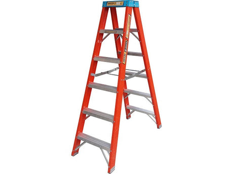 King Fiberglass 1.8 (6FT) Double Sided Step Ladder (160kg) Industrial Load Rating )