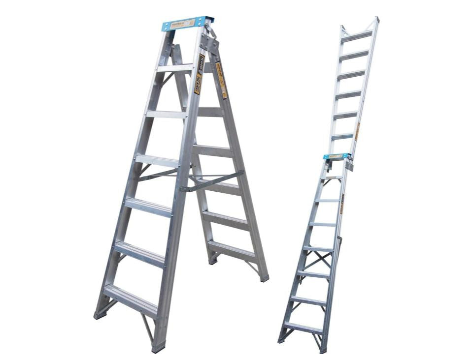 King Aluminium Industrial Combination Step And Extension Ladder
