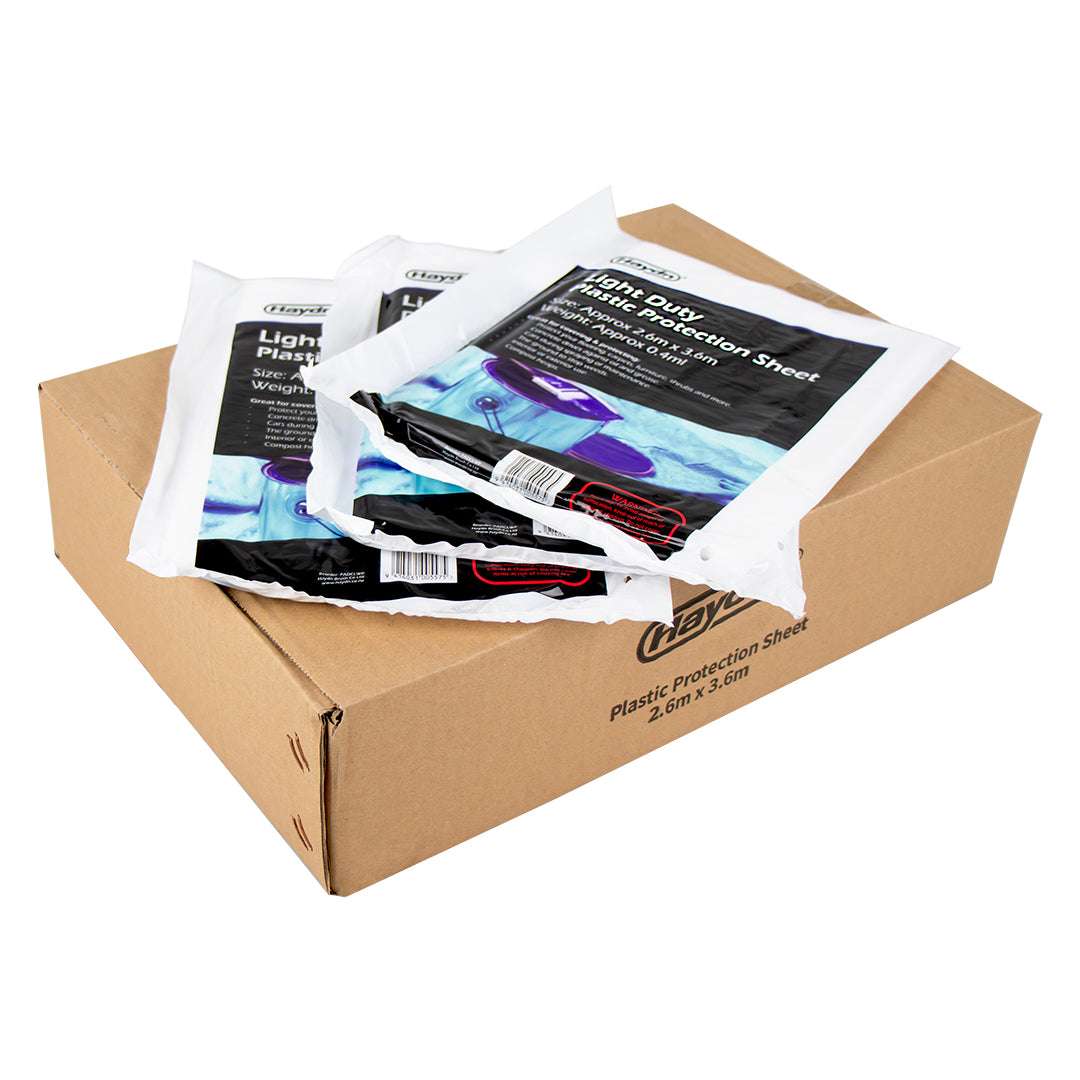 Buy The Box - 48 x Light Weight Plastic Protection Sheet 2.6m x 3.6m