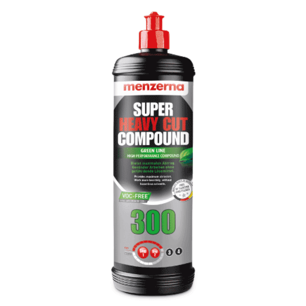 Menzerna Super Heavy Cut Compound bottle on a white background