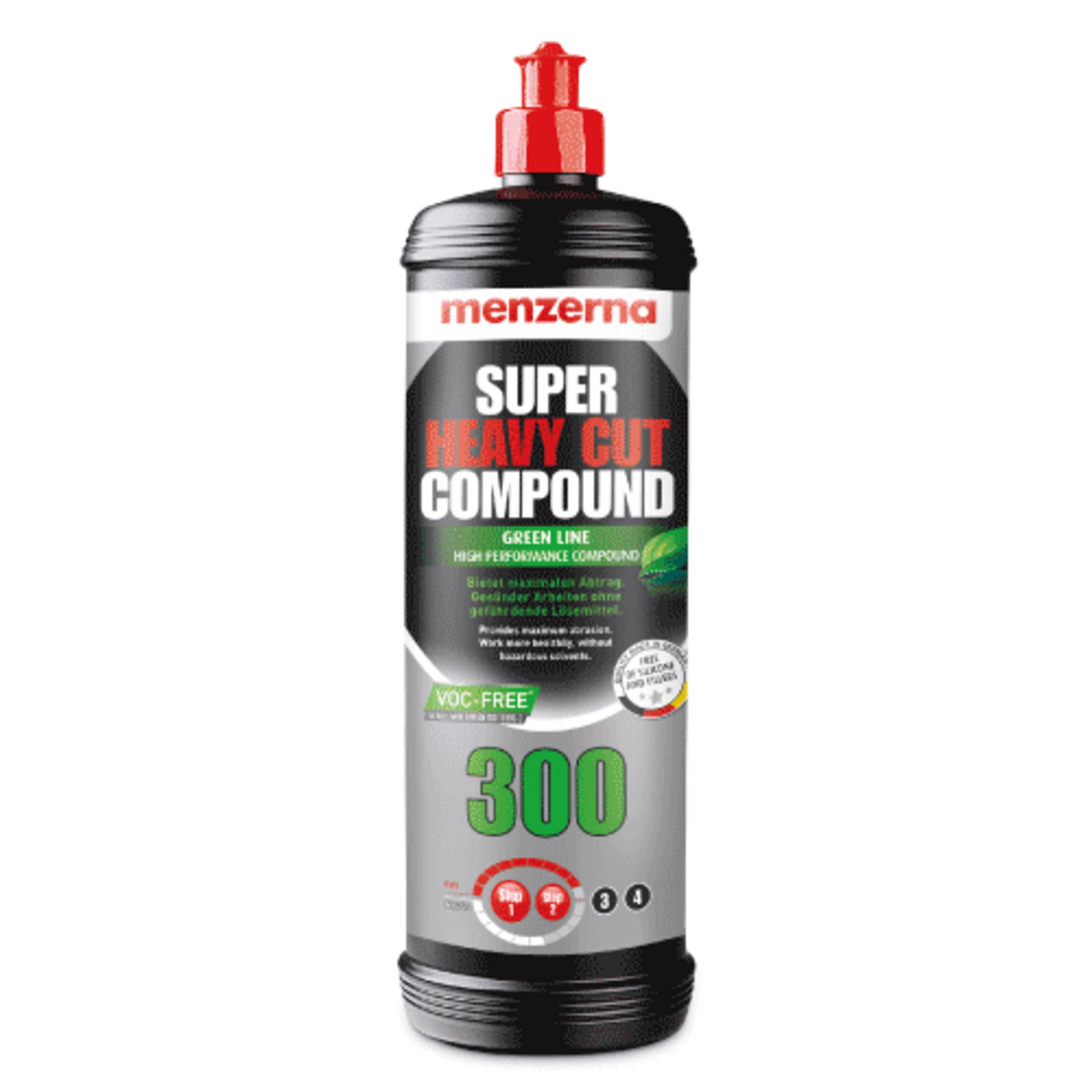 Menzerna Super Heavy Cut Compound bottle on a white background
