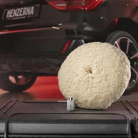 Car with Menzerna double lambswool polishing disc