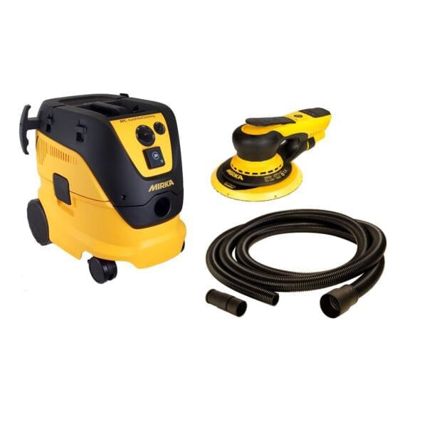 Mirka Dustless Deros 150mm Sander and Mirka 1230 AFC Vacuum Combos
