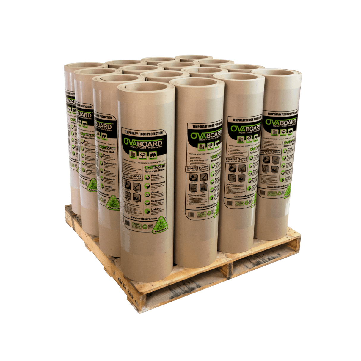 Buy The Pallet - 16 Rolls OvaBoard Contractor Grade Vapour Permeable Floor Protection