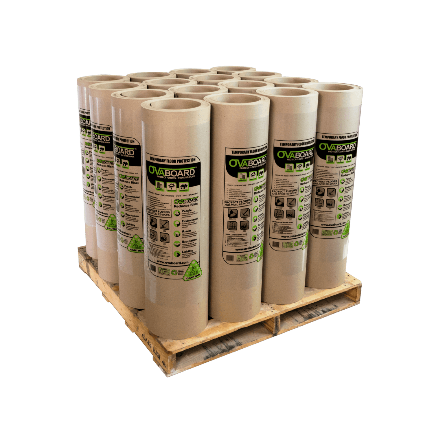 Buy The Pallet - 16 Rolls OvaBoard Contractor Grade Vapour Permeable Floor Protection