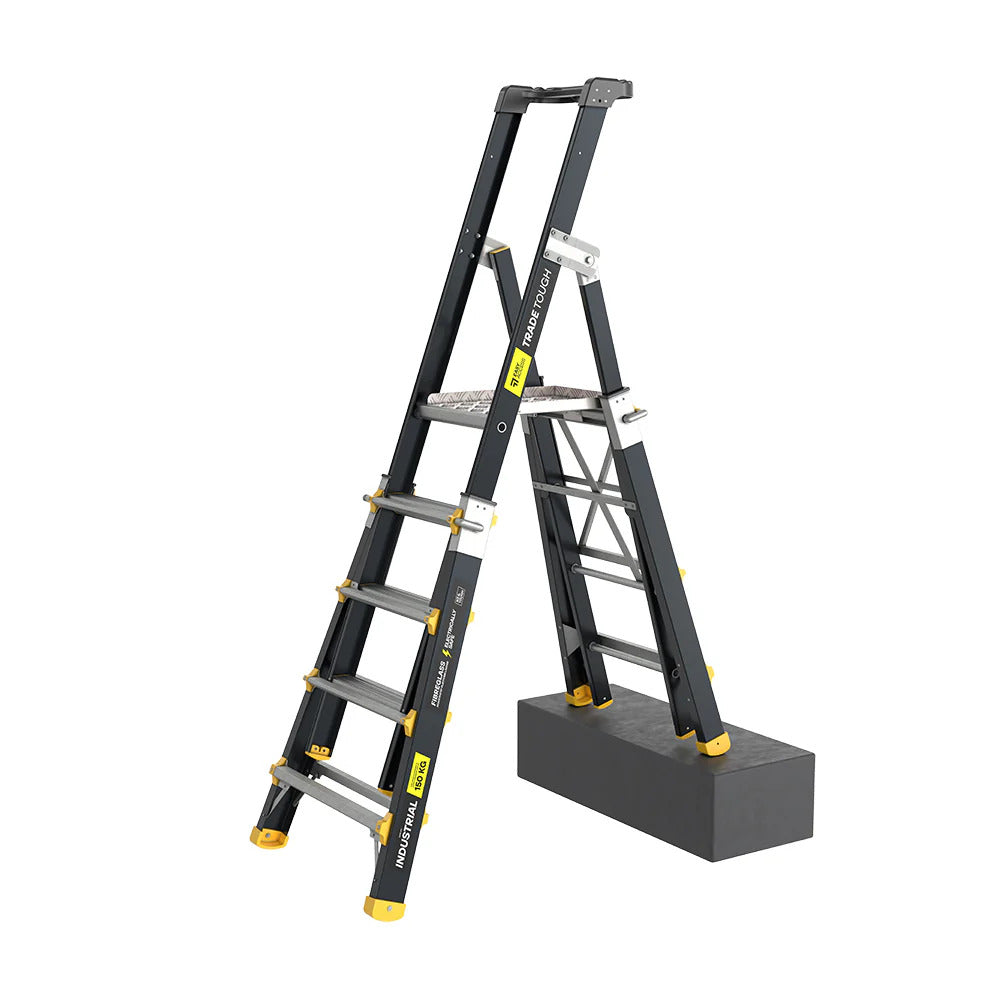 AdjustaStep Fibreglass Height Adjustable Platform Ladder 4-7 step