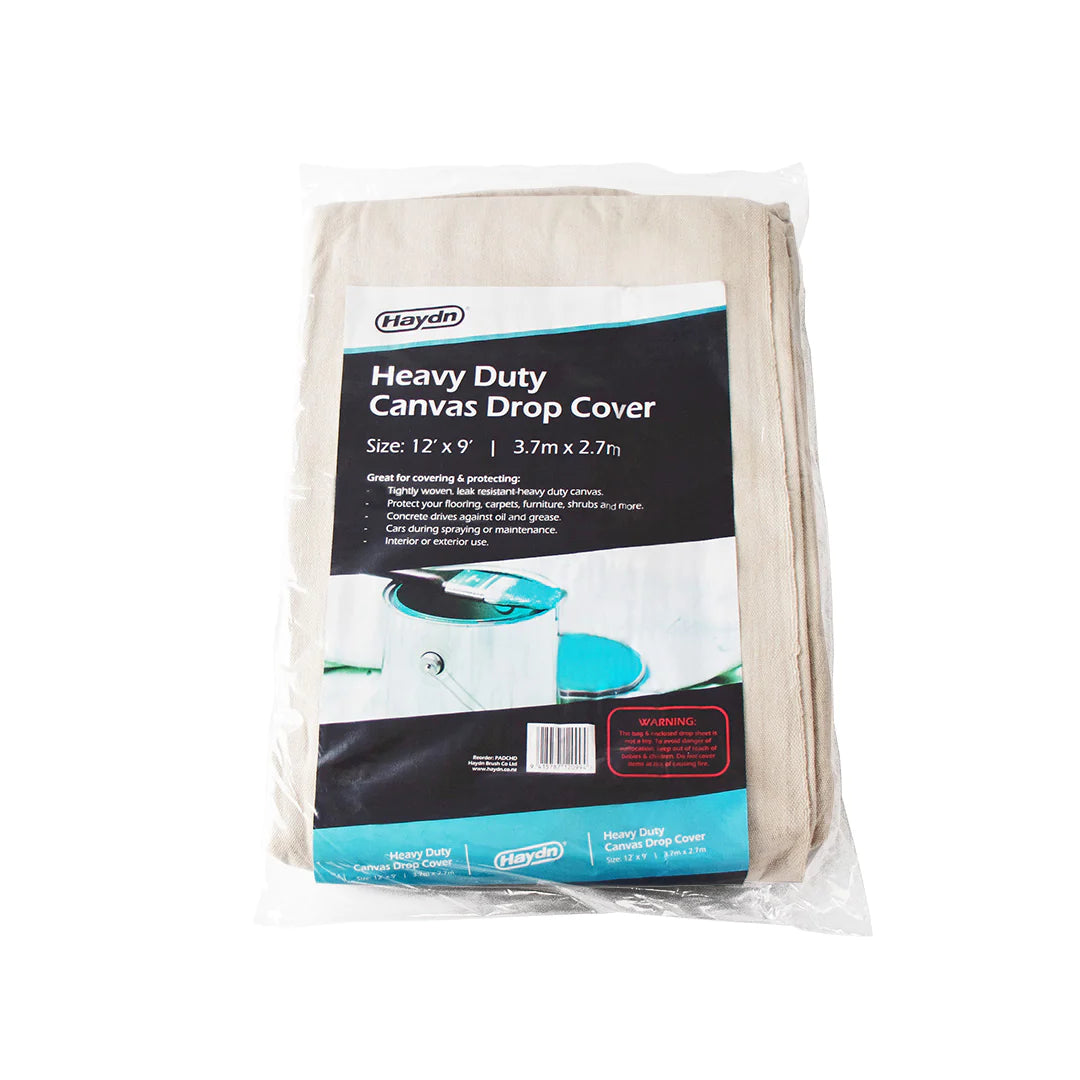 Buy The Box - 5 x Haydn Heavy Duty Canvas Painters Drop Cloths - 12' x 9' (3.6m x 2.7m)