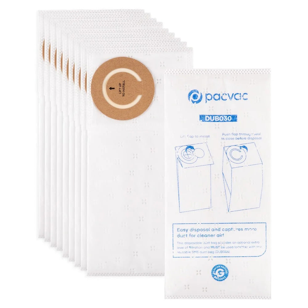 Pacvac Thrift 5 Litre Synthetic Vacuum Cleaner Bags - 10 Pack
