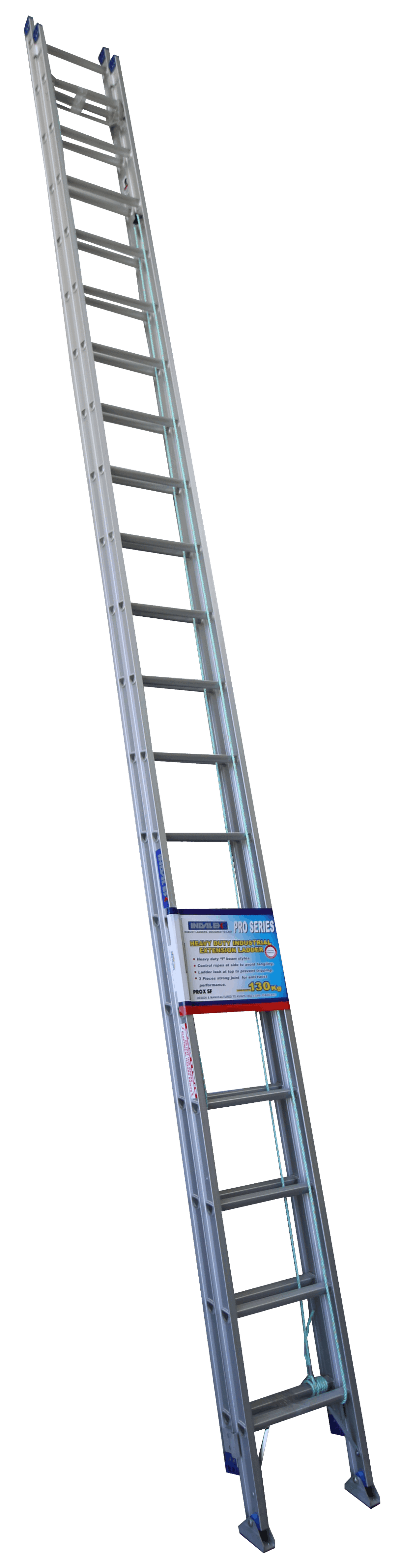 Pro-Series Industrial Rated Extension Aluminium Ladder With Swivel Feet