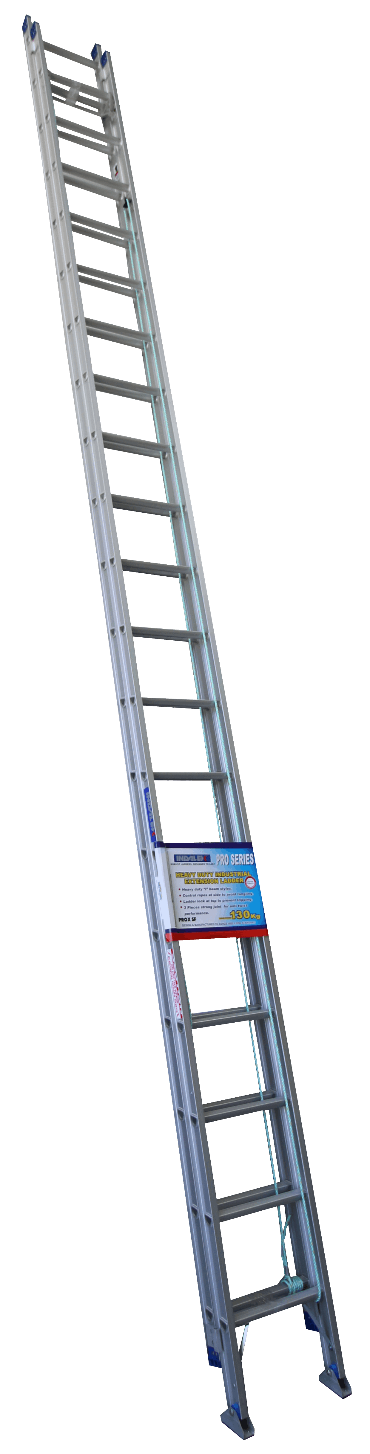Pro-Series Industrial Rated Extension Aluminium Ladder With Swivel Feet