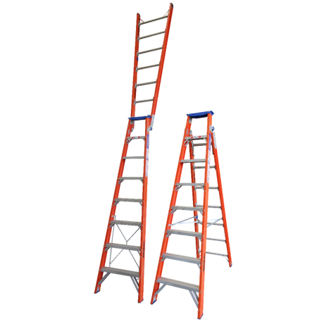 Heavy Duty Pro Series Dual Purpose Fibreglass Ladder - 150kg Load Rating
