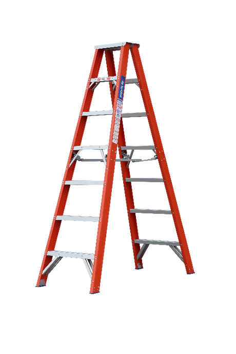 Pro Series Industrial Fibreglass Double Sided Step Ladder