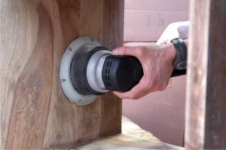 Rupes 150mm Planetary Sander With Dust Extraction System in Action