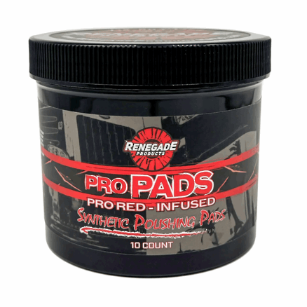 Jar of Renegade Pro Pads with a black lid on a white background