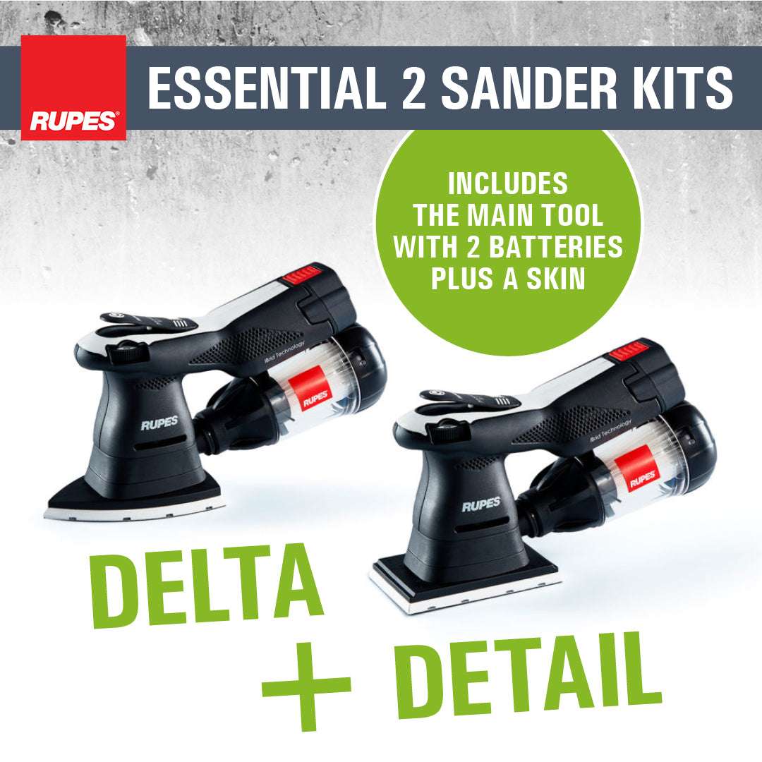 Premium Finishing Sander Twin Pack - Rupes 18V Cordless Detail & Delta Sander Kit
