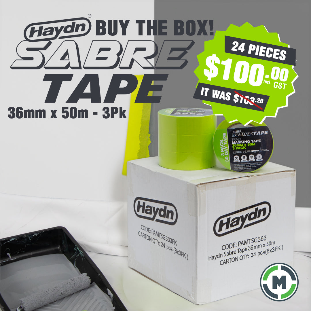 36mm Buy The Box Sabre Premium Painters Masking Tape - 24 Rolls SAVE SAVE SAVE