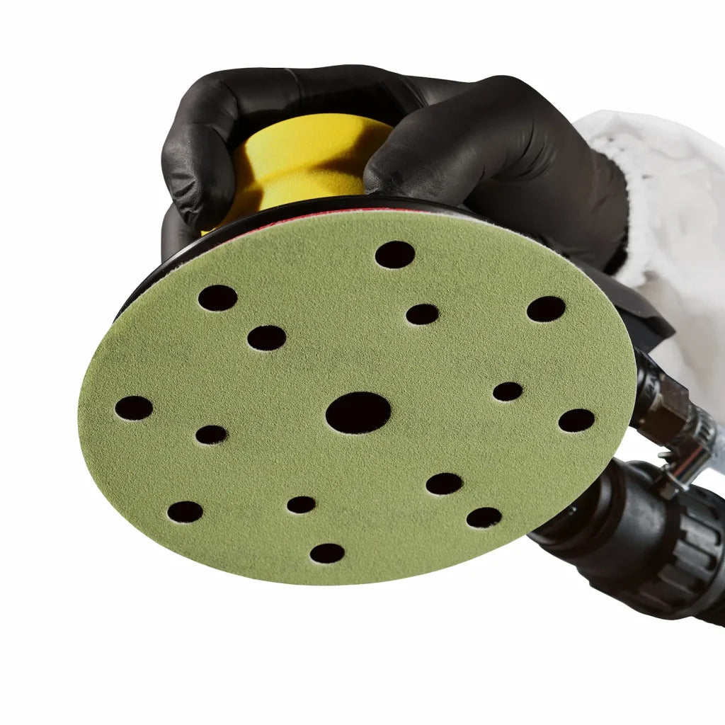 Smirdex Film Backed 150mm Ceramic Grain 15 Hole Velcro Abrasive Discs - 100 Pack