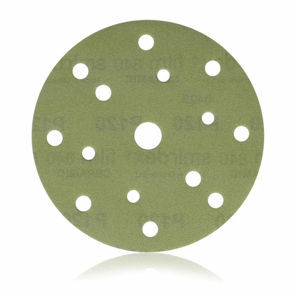 Smirdex Film Backed 150mm Ceramic Grain 15 Hole Velcro Abrasive Discs - 100 Pack
