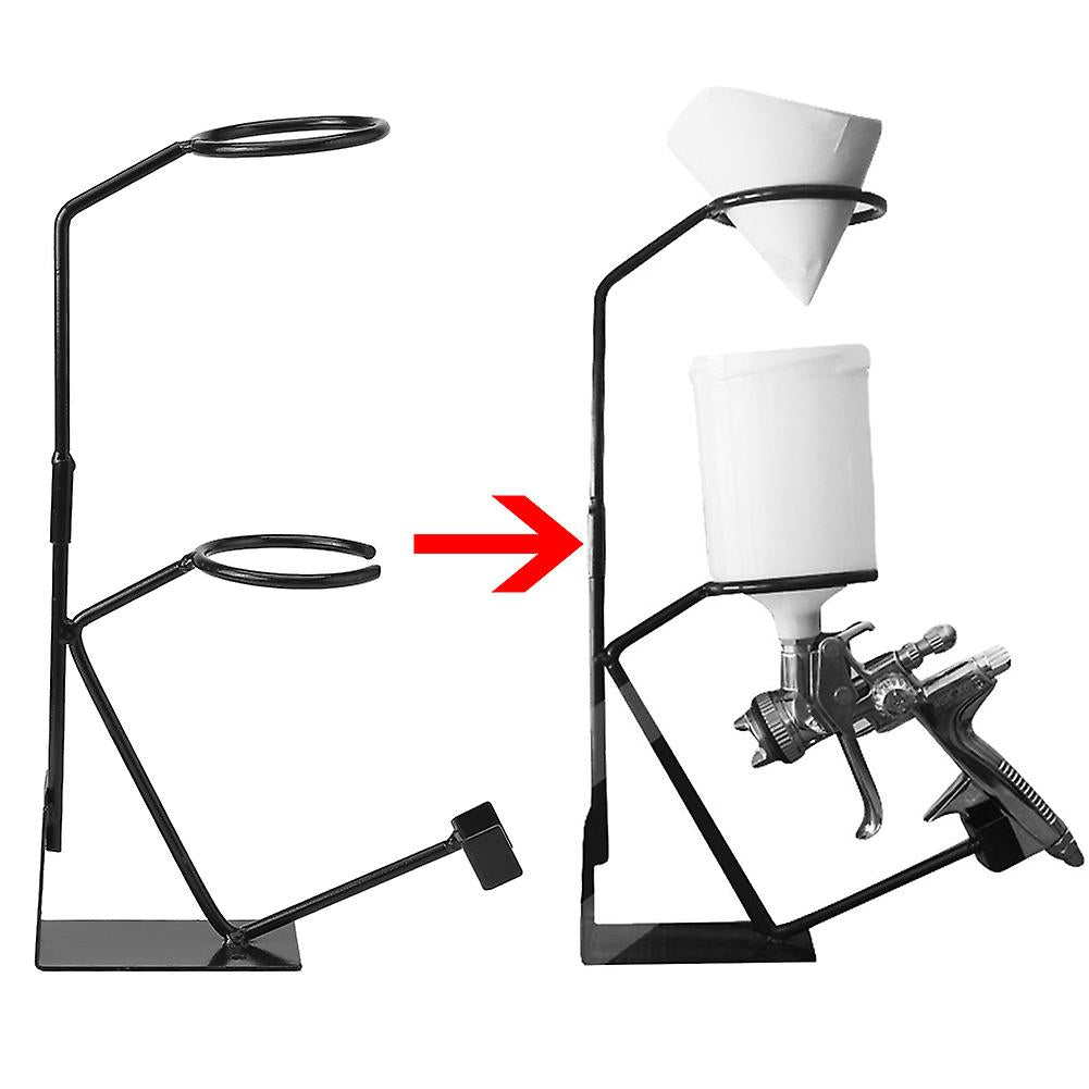 Gravity Spray Gun Stand With Paint Strainer Holder