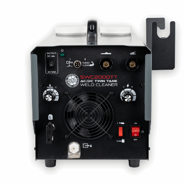 Black weld cleaner machine on a white background